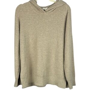 Love & Lore Super Soft Cozy Oversized Wool Blend Beige Large Knit Hoodie Sweater